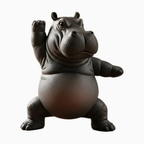 Clumsy Yoga Master Hippo Figurine – Funny Resin Decor – view 3
