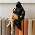 Hooded Figure Shelf Sitter – Gothic Resin Bookshelf Statue
