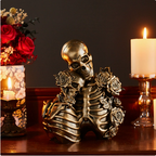 Gothic Skeleton Couple Figurine – Halloween Skull Lovers Statue – view 4