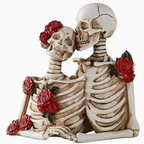 Gothic Skeleton Couple Figurine – Halloween Skull Lovers Statue – view 2