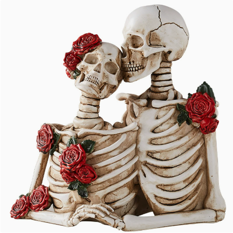Gothic Skeleton Couple Figurine – Halloween Skull Lovers Statue – view 2