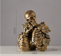 Gothic Skeleton Couple Figurine – Halloween Skull Lovers Statue