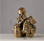 Gothic Skeleton Couple Figurine – Halloween Skull Lovers Statue