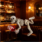 Drinking Skeleton Shelf Sitter – Funny Halloween Resin Figurine – view 3