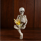 Drinking Skeleton Shelf Sitter – Funny Halloween Resin Figurine – view 2