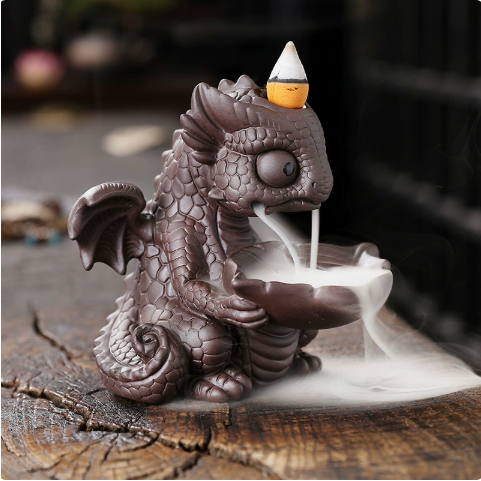 Cute Dinosaur Backflow Incense Burner – Smoky Waterfall Decor – view 3