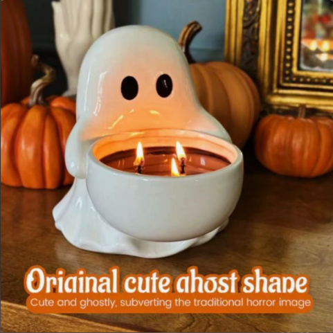 Halloween Ghost Candle Holder – Cute Resin Figurine – view 5